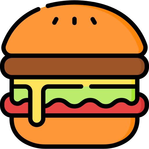 a cartoon hamguger icon